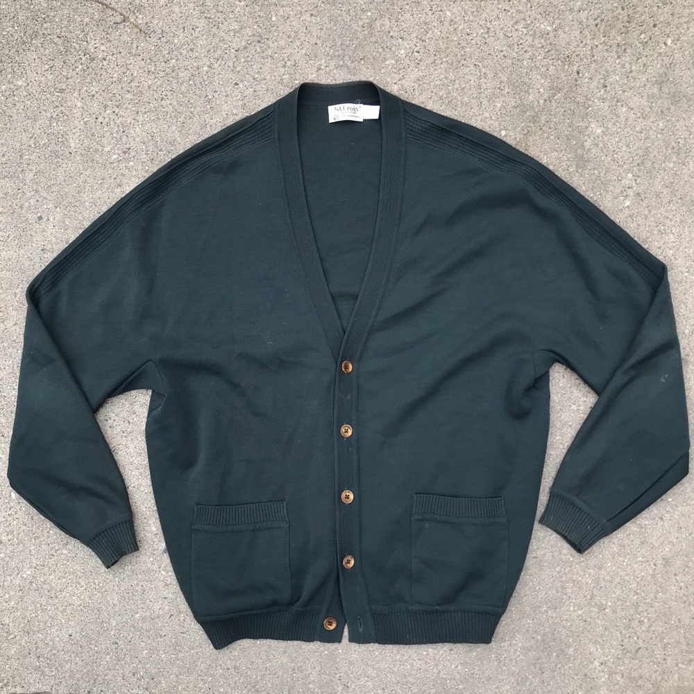 St. Croix Knits merino wool cardigan sweater L